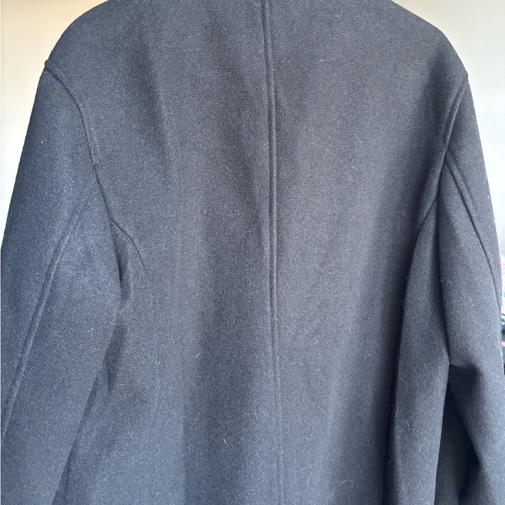 Men's Black Double-Breasted Coat - Picture 4 of 6